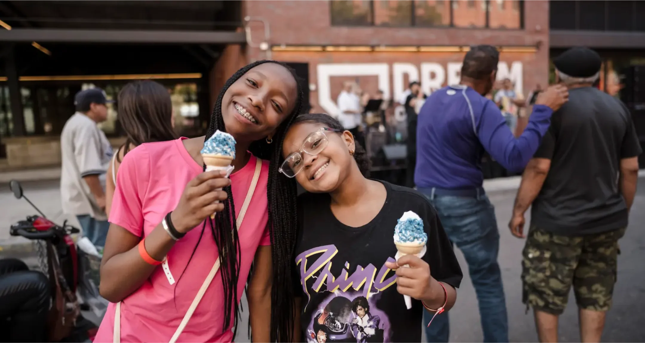 two students eating ice cream