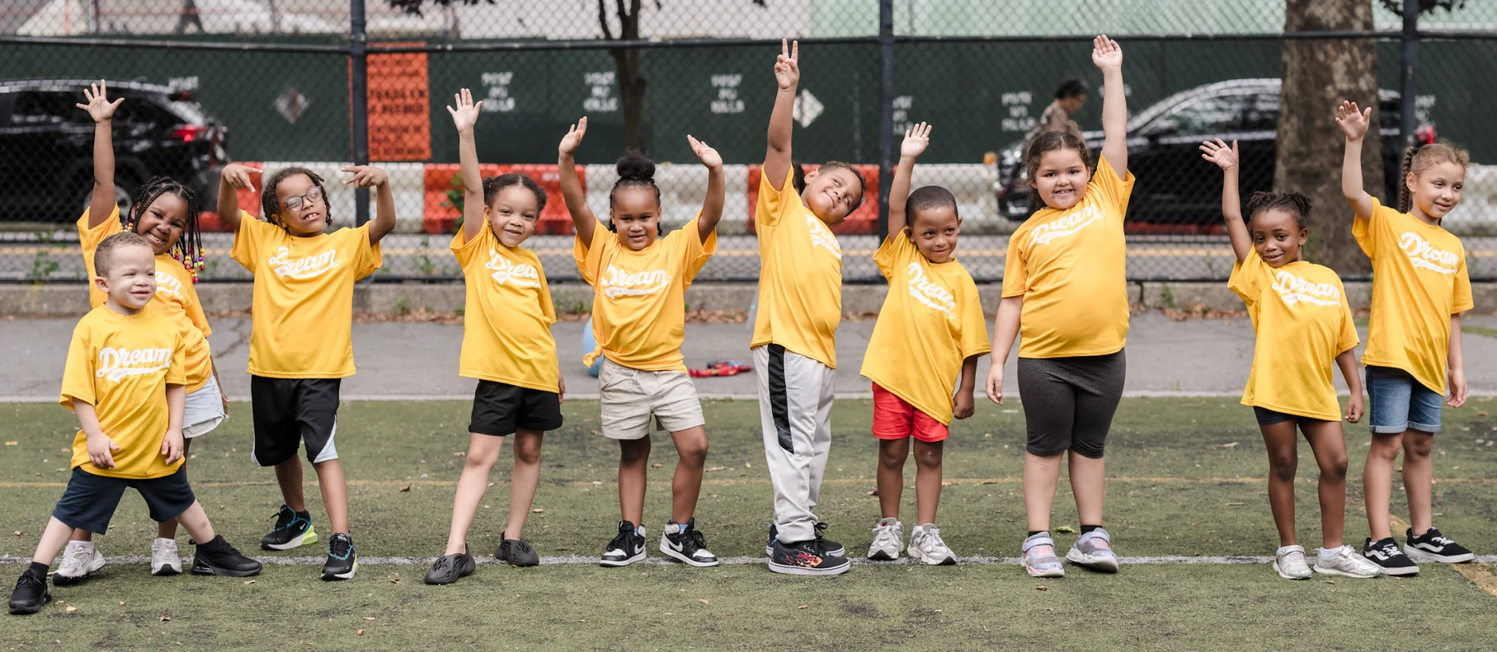 a group of children on the field